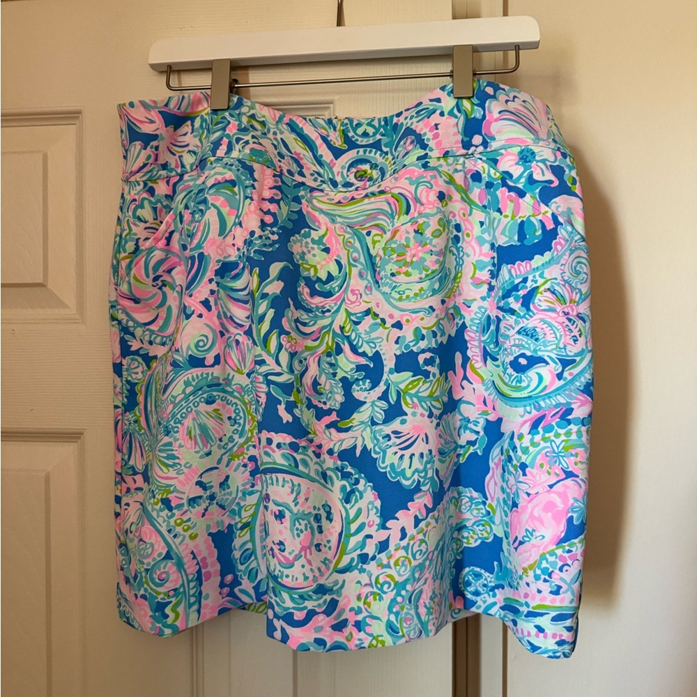 Lilly Pulitzer Blue and Pink Paisley Skort